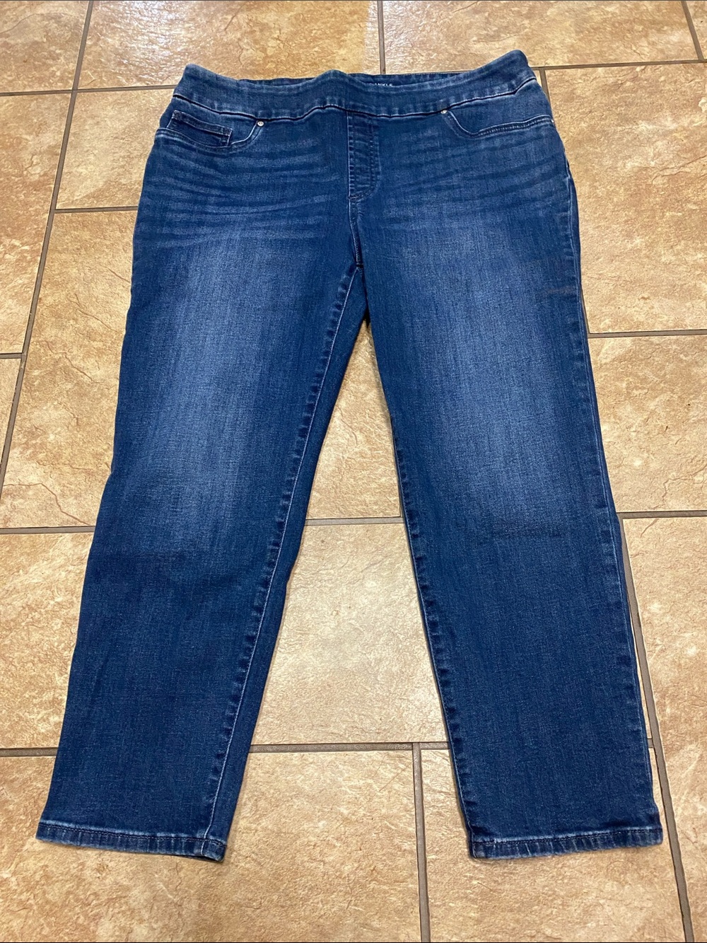 Chico's Pullon Jegging Ankle Dark Blue Women’s Size 14P Jeans